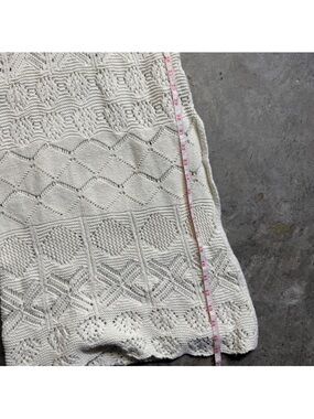 Free People Beach Crochet Open Knit Maxi Short Sleeve Dress Boho Cottage Resort